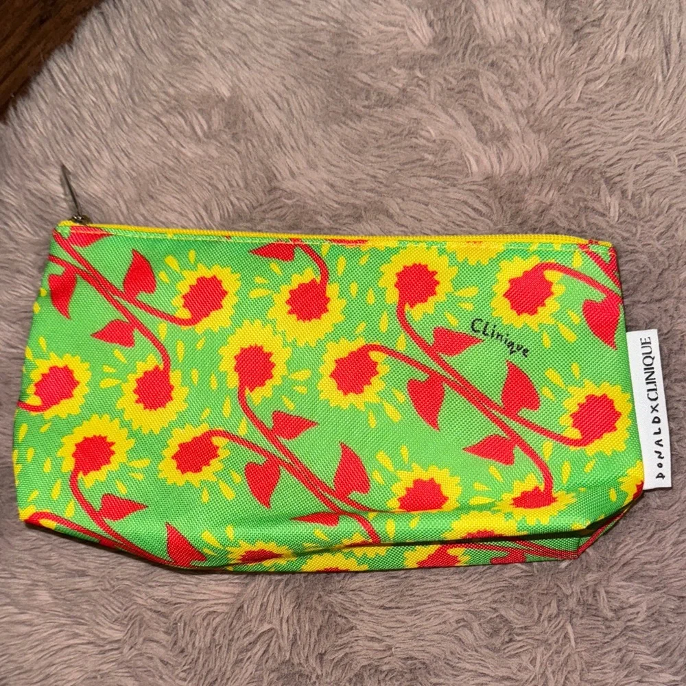 Clinique Sunflower Pattern Cosmetic Pouch